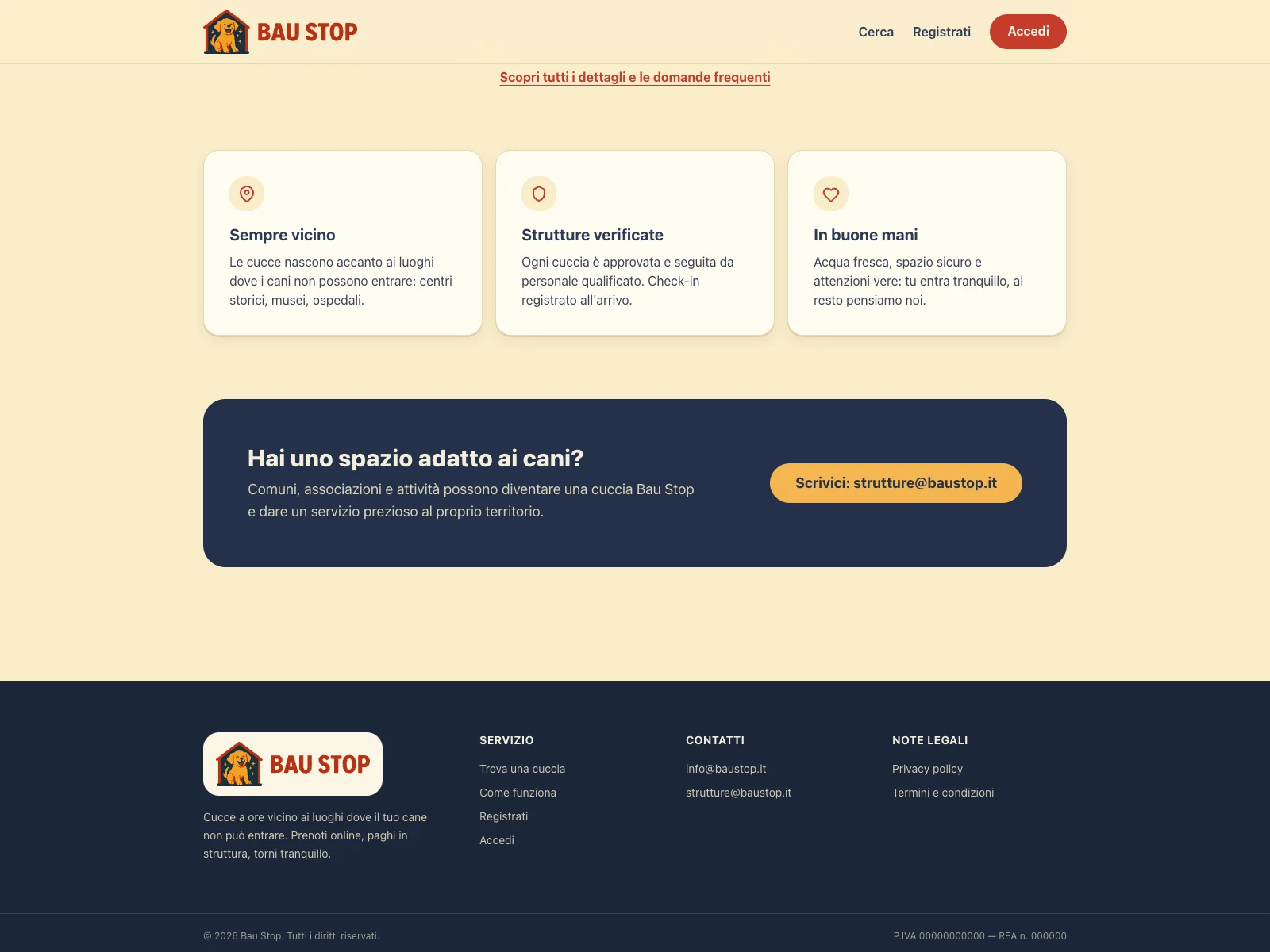 Baustop, versione desktop: strutture aderenti