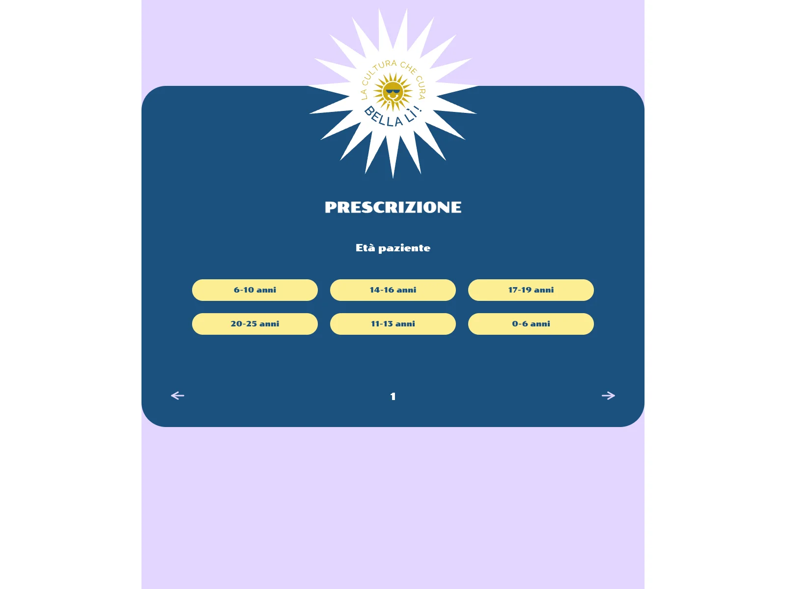 Bellalì, versione desktop: prescrizione e fascia di età