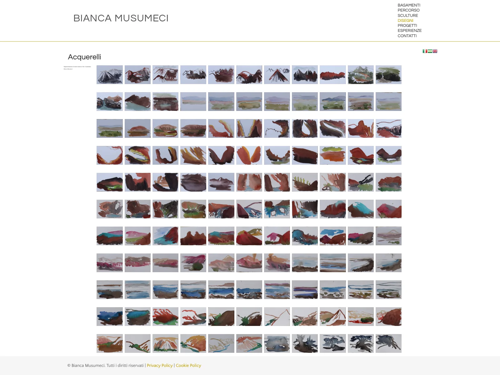Bianca Musumeci, versione desktop: archivio degli acquerelli