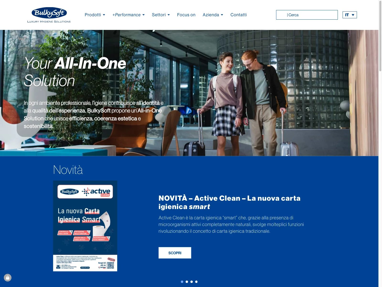 Bulkysoft, versione desktop: homepage del sito Bulkysoft
