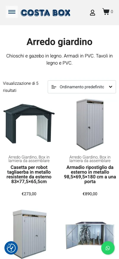 Costabox, versione mobile: arredo da giardino