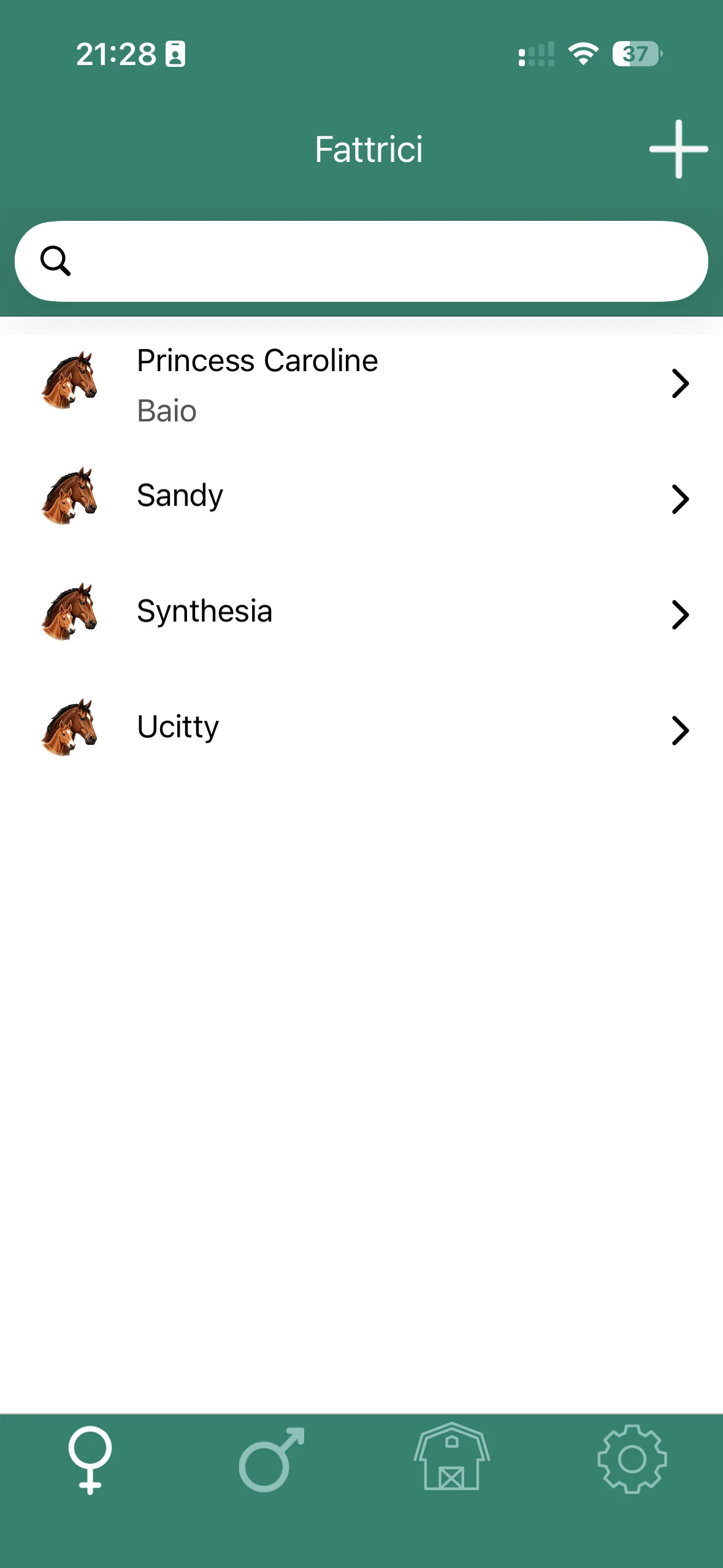 Equibreedvet, versione mobile: schede delle fattrici