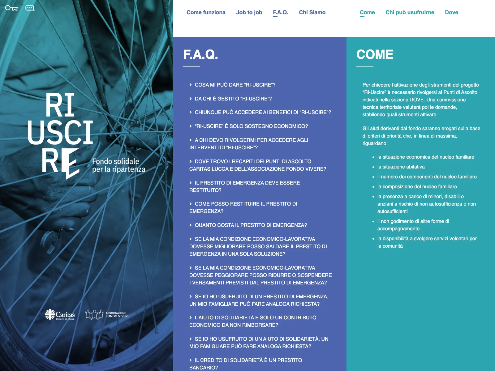 Fondo Ri-Uscire, versione desktop: domande frequenti