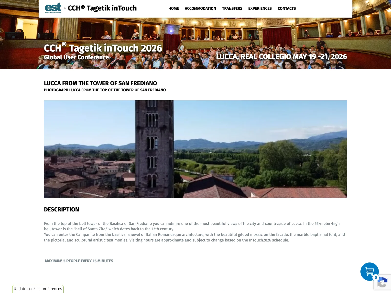 Hospitality Event Service, versione desktop: scheda dell’esperienza alla Torre di San Frediano