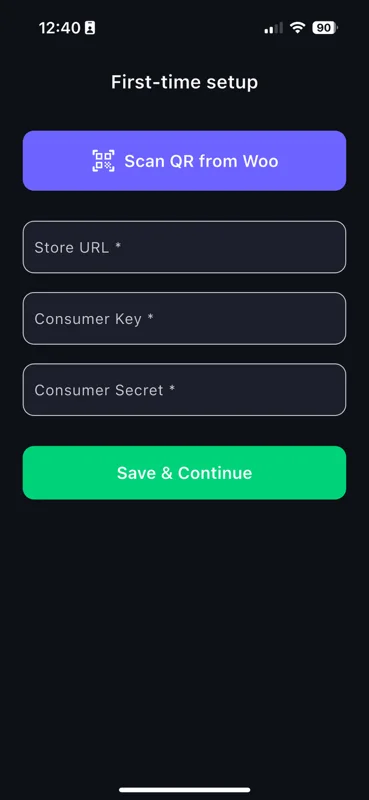 InventHub, versione mobile: configurazione iniziale