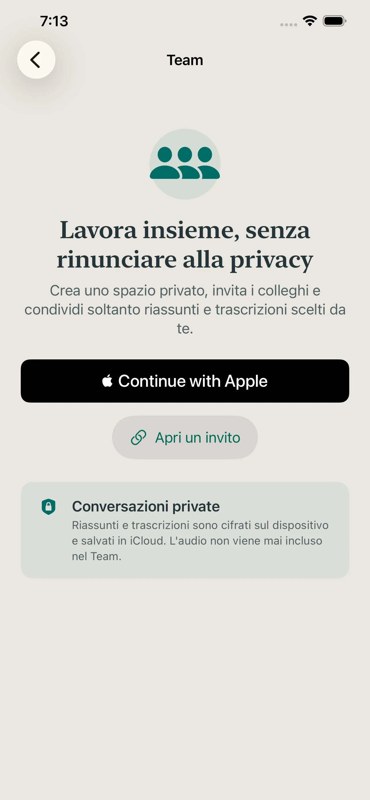 Manent, versione mobile: team