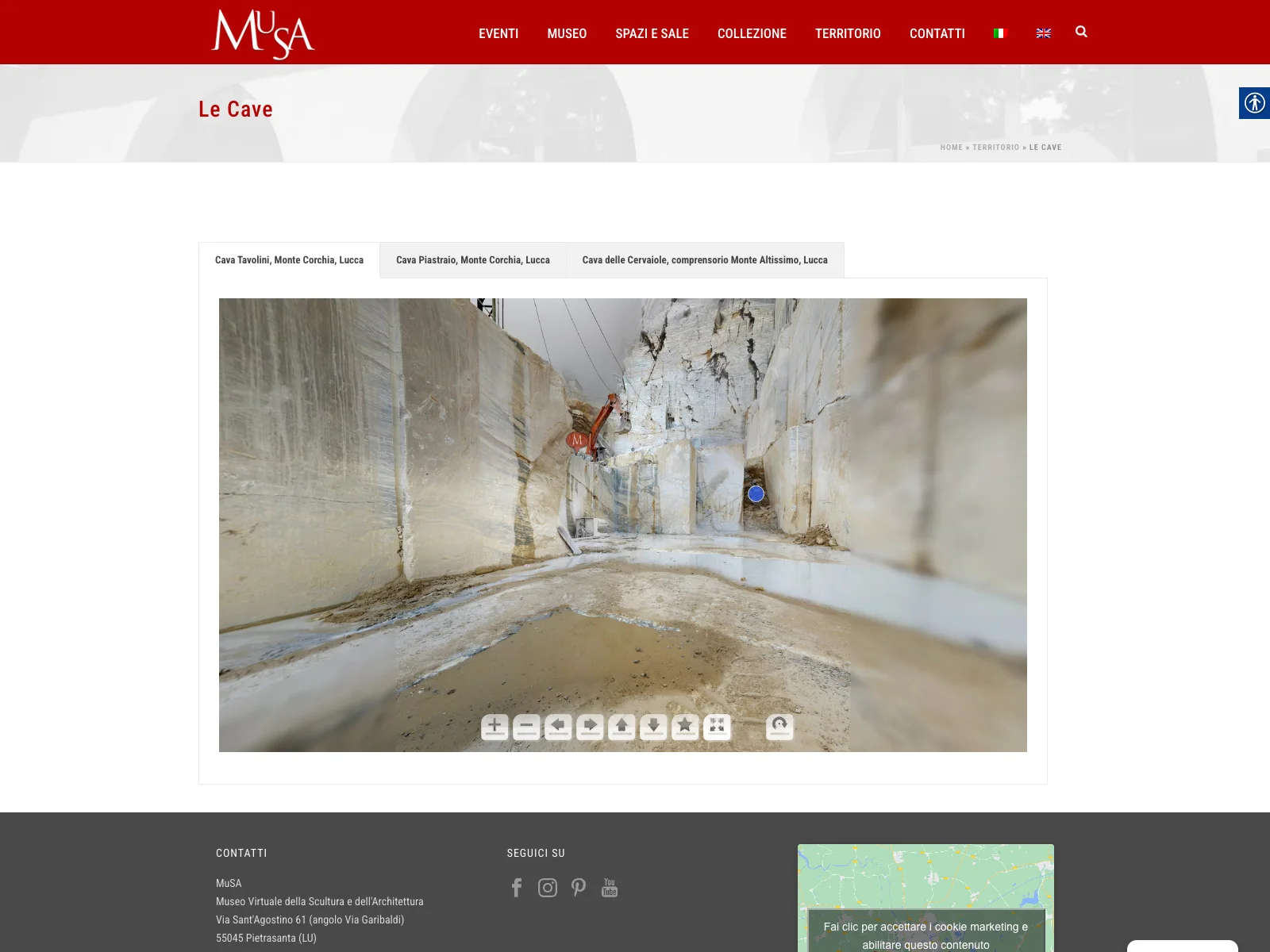 MuSA Pietrasanta, versione desktop: visita virtuale delle cave di marmo