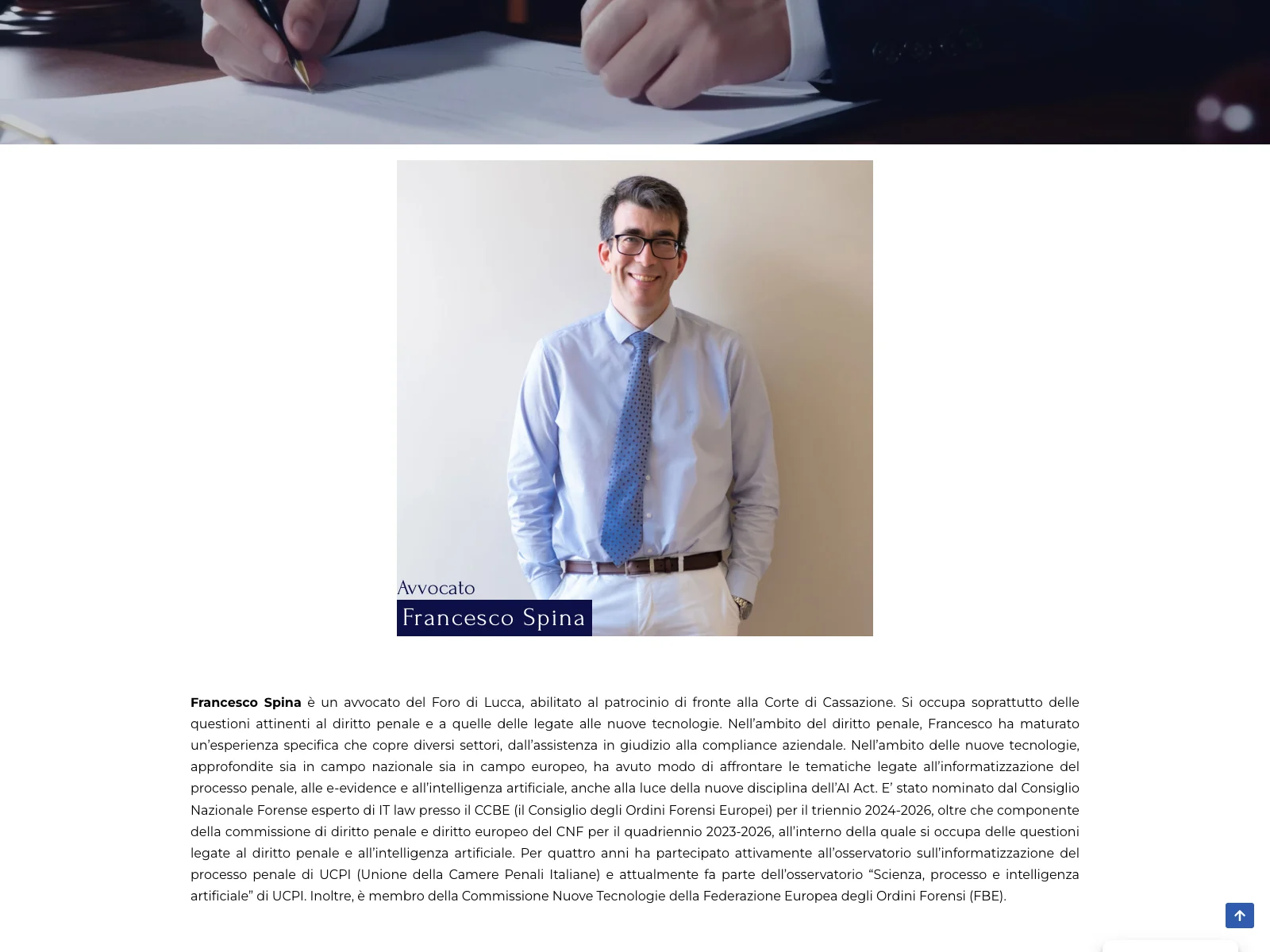 Studi Legali Petralex, versione desktop: profilo dell’avvocato Francesco Spina