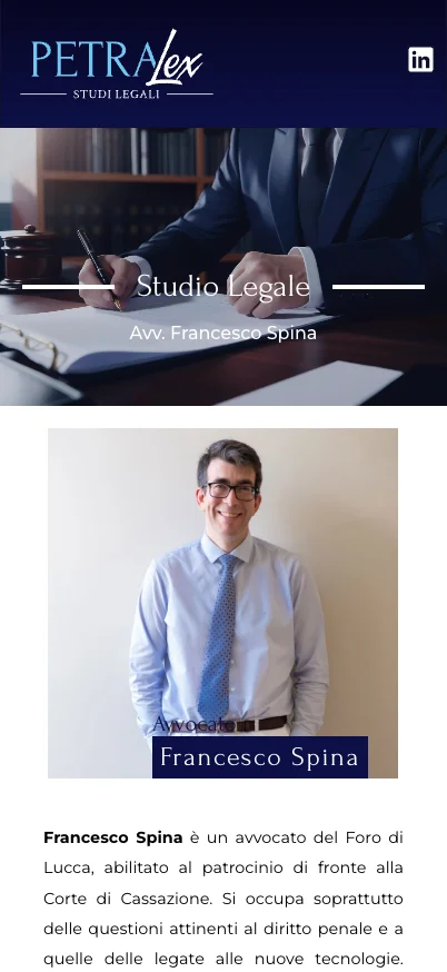 Studi Legali Petralex, versione mobile: profilo dell’avvocato Francesco Spina