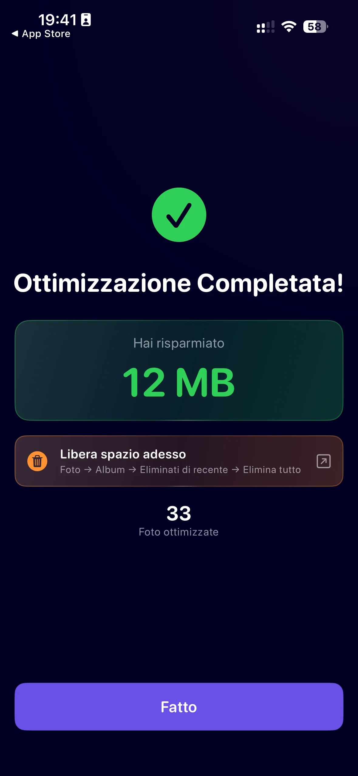 Pikkolo, versione mobile: risultato della compressione