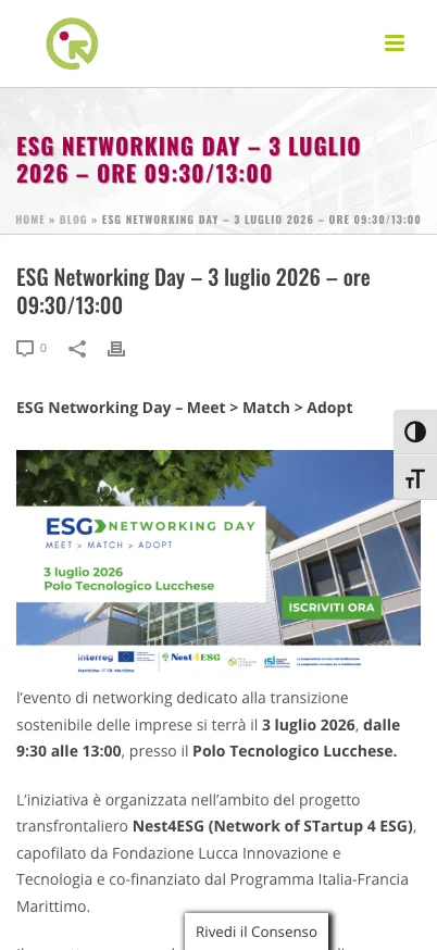 Polo Tecnologico Lucchese, versione mobile: notizia sull’ESG Networking Day